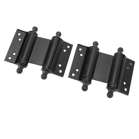 Stainless Steel Self Closing Door Hinges Black Double Action Spring Hinges Both Directions Opening Heavy Duty Polished Finish