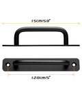 Heavy Duty Black Barn Door Handles 4 Pack BossLevel Cabinet Pulls StraightUp Durable Aluminum Drawer Knobs, dimensions shown.