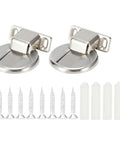 Heavy Duty Magnetic Door Stopper Holds Doors Securely and Protects Walls From Dents No Need To Punch Holes Stainless Steel Wall Protector For Home Or Office Use In Brushed Finish Style with screws and plugs.
