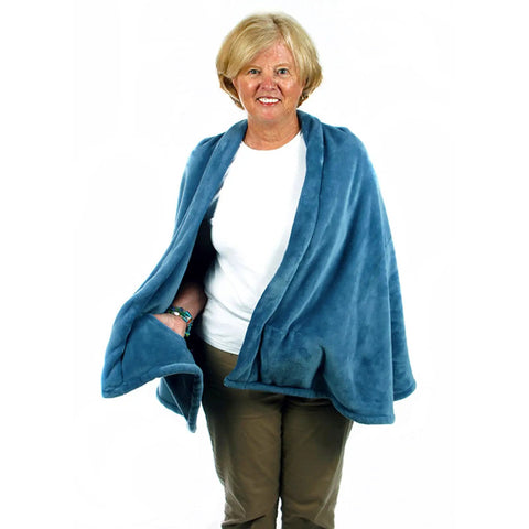 Cozy Wedgwood Blue Fleece Jacket For Women With Inside Pockets All Season Comfort And Go To Wardrobe Favorite Ultra Soft Warmth