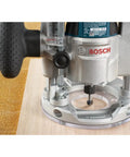 Plunge Base For PR20EVS And PR10E Colt Palm Router Motors with Smooth Plunge Action mounted on wood surface