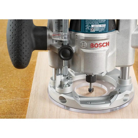 Plunge Base For PR20EVS And PR10E Colt Palm Router Motors with Smooth Plunge Action mounted on wood surface