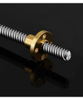 2 Pack T8 Leadscrews With Brass Nuts And Stainless Steel Rods, 500mm Length, 2mm Pitch, Ideal For 3D Printer Z Axis, CNC Machines And Precision Tools