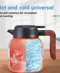 One-Handed Vintage Floral Teapot With Built-In Infuser And Insulated Carafe, 35oz, hot and cold thermal display.