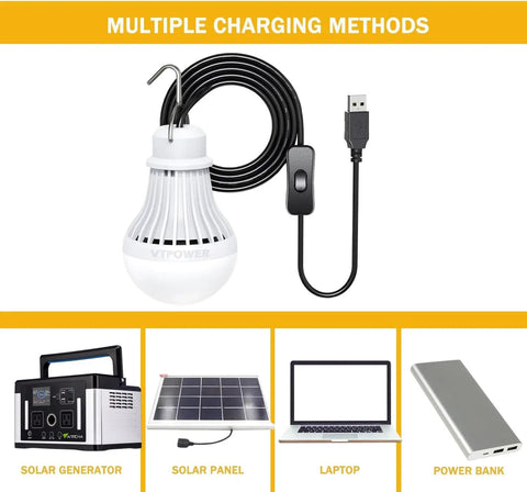 USB LED bulb with cord for Two Pack USB LED Camping Light Bulbs With 8.2 Ft Extra Cord Tent Lantern Handy USB Y Cable Powered Work Light