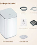 Package contents for Heavy Duty Super Compact Portable Washer And Spin Dryer 0.8 Cu Ft Mini Washing Machine including hoses and manual.