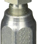 Front view of Three Eighths Inch By Eighteen Hydraulic Coupling Hose Fitting Silver Made In USA Built To Last For Heavy Duty Hydraulics