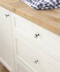25 Pack Cabinet Knobs And Drawer Pulls Set Brushed Satin Nickel 1.18 Inch showcasing modern kitchen cabinet installation.