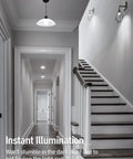 Hands Free Motion Sensor LED Bulb A19 9W 60W Equivalent 900 Lumens E26 Base 6000K Pure White in hallway lighting