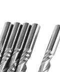 5Pcs 6mm Shank Tungsten Carbide Single Flute End Mills Spiral CNC Milling Bits For Acrylic PVC MDF Pro Grade With Sharp Chip Clearing Design