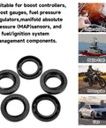 5-pack black nitrile rotary shaft seals with double lip and spring, 25x42x7 mm, 70 Durometer for automotive use