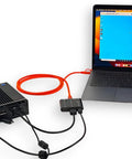 Slick Portable Kvm Console Adapter connected to laptop via HDMI and USB for headless server management.