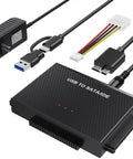 Hard Drive Reader USB 3.0 To SATA IDE Adapter Kit For Universal 2.5 Or 3.5 HDD SSD, External Data Recovery Converter With Type C Support