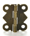 Bronze mini hinge 20x17mm for dollhouse wood boxes, jewelry boxes, DIY repair, wine box crafts, pack of 10, front view