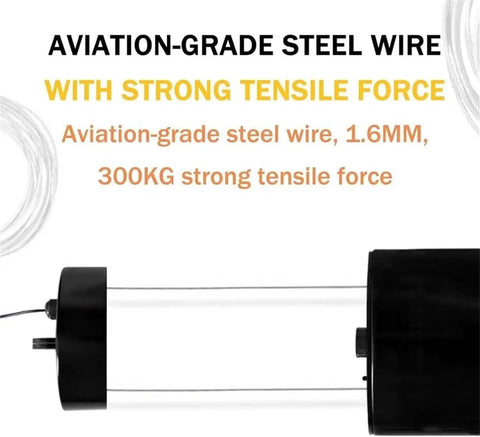 Aviation-grade steel wire, 1.6mm thickness, 300KG tensile strength for use in Motorized Chandelier Hoist Lifter.