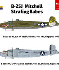 1/32 US Army B-25J Mitchell Strafing Babes Plastic Model Kit With 499 Parts, Unpainted Assembly Kit Includes Etched Parts And Nose Weights, Cartograph Decals, Paints And Tools Not Included featuring illustrations of bombers