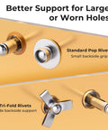 All In One 1200Pcs Pop Rivets And Trifold Rivets Kit With Washers For Auto DIY And Metalwork - 14 Standard Rivet Sizes Plus 1 Trifold Size Includes Washers For Strong Secure Fastening: standard and tri-fold rivets for large or worn holes