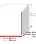 Dimensions of Top Shelf Acoustic Foam Panels And Soundproof Insulation Boards for home office use, showing outer and inner sizes.