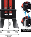 Heavy Duty 3300 Lbs Semi-Electric Pallet Stacker With 98 Inch Mast Lift Height Adjustable Forks For Warehouses view of adjustable fork size.