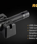 Premium Bundle 1000 Lumen Beast Mode Bright Rechargeable Tactical LED Flashlight With USB Charging Cradle in cradle