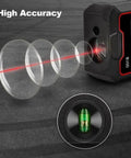 Pro Laser Distance Meter 60M Sick Precision Digital Measure Tool with Sweet LCD Backlit Display showcasing high accuracy lens.