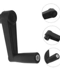 Universal 10 Mm Round Hole Cylindrical Crank Handle For Mechanical Generators Smooth Black Plastic, ergonomic grip.