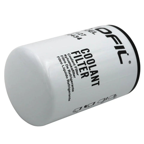 Heavy Duty Coolant Filter For Cummins Isx Isx12 Isx15 And X15 Engines, cylindrical design, part number 3680434, white finish.