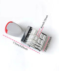 Totally Versatile Rubber Date Stamp With Rotating Mechanism For Scrapbooking And Office Tasks with ergonomic handle and dimensions 7.7cm by 4cm.