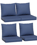 Outdoor Chair Cushions Set Of Four 23 By 20 By 4 Inches With Removable Cover Navy Waterproof And Fade Resistant For Patio Furniture