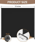 Movable Room Divider With Caster Wheels And Brakes For Easy Moving And Locking In Place 6 Feet By 6 Feet Privacy Screen Black