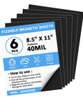 Non Adhesive Magnetic Sheets, Eight And A Half By Eleven Inches, Six Pack, Flexible Printable Magnetic Sheets For Crafts