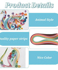 Beginner Friendly DIY Paper Quilling Kit With 36 Color Strips 20 Blank Cards Tools And Supplies For Creative Animal Card Making