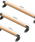 Forever Built Wood Handrail For Indoor Stairs With Wall Mount And Heavy Duty Metal Brackets 26 Inch Round 1.3 Inch Diameter