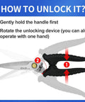 Multipurpose Heavy Duty Scissors With Extended Ultra Sharp Blades And Finely Serrated Edges High Carbon Stainless Steel Shears safety lock instructions