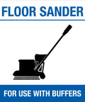 Floor sander silhouette with a buffer, compatible with Silicon Carbide Floor Sanding Disc For Hardwood And Concrete, 20 Inch Diameter.