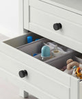 Six Pack Matte Black Cabinet Knobs Heavy Duty Solid Kitchen Pulls Drawer Hardware For Bathrooms Cabinets Rust Proof Anti Corrosion Easy Install Durable Metal Handles For Modern Cabinets And Furniture Upgrade on white dresser drawer