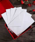 Bulk White B6 Card Envelopes 50 Pack Self Sealing 15.7 X 10.6 Cm for Wedding Invitations in a red box