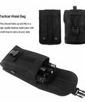 Tactical waist bag for Beast Mode Heavy Duty Folding Camping Shovel With Pickaxe, showing closed and partially open view.