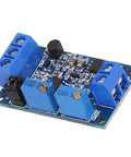 Built Like A Tank High Current To Voltage Converter Module With Wide Supply Voltage For Industrial Setup And Dead Simple DIY Fixes Smooth Signal Transfer No Headache Required, close-up view of the PCB with blue terminals.