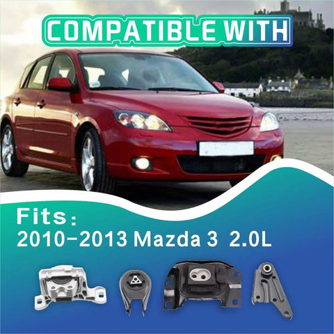 Engine And Transmission Mount Kit For 2010 2013 Mazda 3 2.0L Automatic Transmission Direct Fit Set Of 4 High Quality OE Replacement