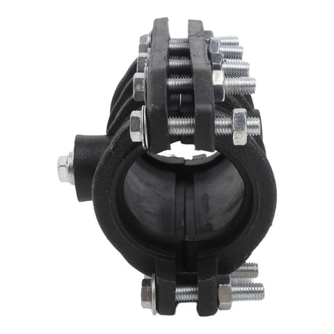 Front view of Easy No Tools Quick Install Pipe Repair Clamp Kit For 25mm 32mm And 63mm Pipes Leak Proof Fix For Plastic Metal Cast Iron PVC PE Copper