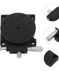 60Mm Manual Precision Rotation Stage Aluminum Platform R Shaft With Rock Solid Build Quality And Slick Adjustments For Spot On Optical Alignment Across Scientific Labs And Workshop Projects top view showing precision knobs