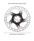Front And Rear Disc Brake Kit For Road And Mountain Bikes Featuring Rapid Cooling Rotors And Dependable Stopping Power Built To Rip Trails And Shred Daily Rides In Matte Black, 160mm rotor with 44mm BCD.