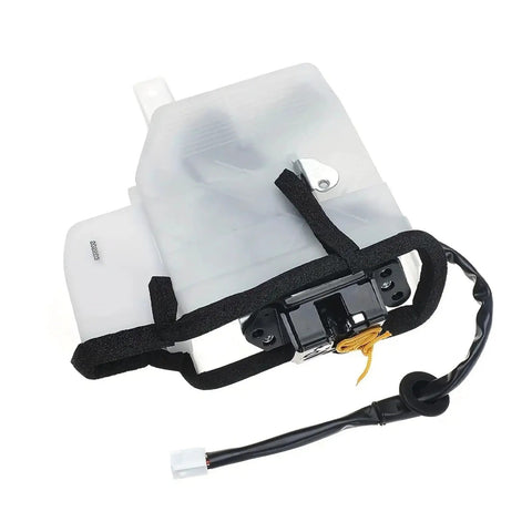 Rear Hatch Tailgate Latch And Lock Actuator Assembly For Toyota 4Runner 2003 To 2009 Direct Oem Replacement 69110 35090 69110 35060 top view with connector and strap