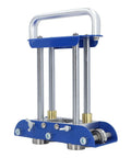 Lightweight 3 Station Sheet Metal Bender Roller For 0 To 90 Degree Bends with blue frame and steel rollers for metal roofing