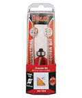 Packaging of Carbide Chamfer Router Bit, 45 Degree Cutting Angle, 1-11/32 Inch Diameter, 1/4 Inch Shank, 1/2 Inch Bearing, Two Flute Cutter