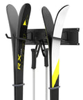 Garage Ski Wall Rack Holds 2 Pairs Of Skis With Adjustable Rail, Keeps Gear Off Floor, mounted in garage with two skis