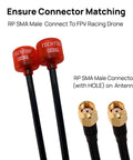 Beefed Up FPV Antenna For 5.8 GHz Drones And Goggles With RHCP 2.3 dBi RP SMA Connector, red antennas with connectors