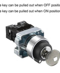 Two Position Maintained Key Switch 1NO Latching Rotary Panel Mount 10A 440V Beefy Built To Last 22mm Key Switch
