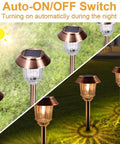 Six Pack Solar Pathway Lights Outdoor Dimmable 10 to 40 Lumens Waterproof IP65 Garden Landscape Lighting with auto on-off switch at night